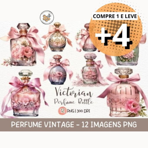 Kit Digital Perfume Vintage - Victorian Perfume Bottle