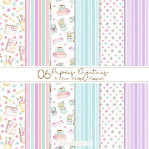 Kit Digital Planejamento - Planner Aquarela