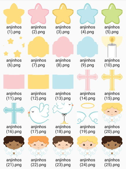 Kit Digital Png Anjinhos Batizado (pague 1 Leve +4)