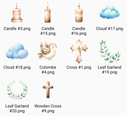 Kit Digital Png Anjinhos Cute Aquarela (pague 1 Leve 5)