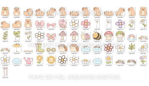Kit Digital Png Capivara Flores Primavera Png #11