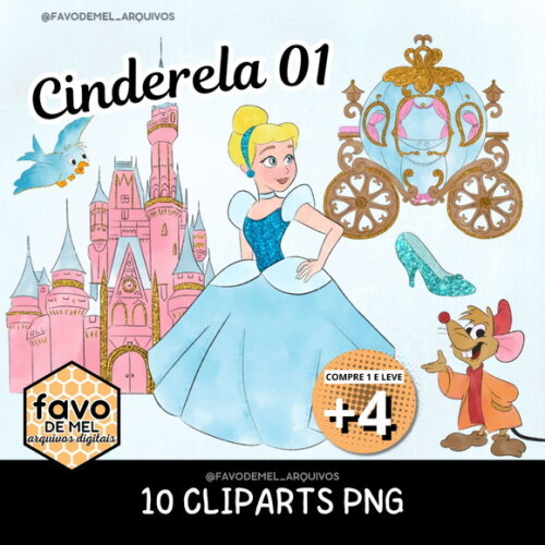 Kit Digital Png Cinderela 01 (pague 1 Leve +4)