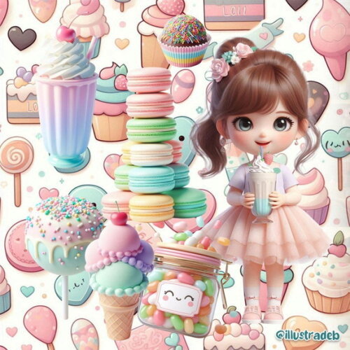 Kit Digital Png Confeitaria 3d #5 Mundo Doce Png