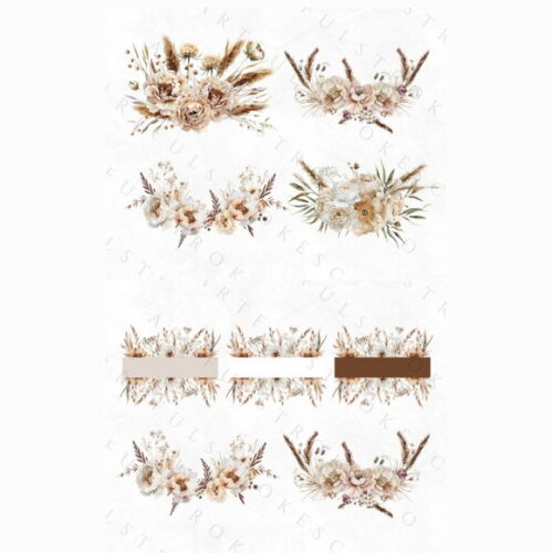 Kit Digital Png Floral Boho Aquarela 03 (artfs)
