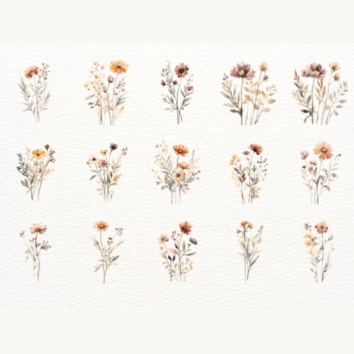 Kit Digital Png Floral Boho Aquarela 04 (nca)
