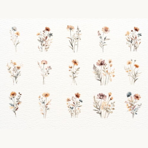 Kit Digital Png Floral Boho Aquarela 04 (nca)