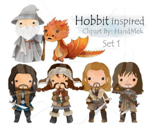 Kit Digital Png Hobbit Aquarela (pague 1 Leve +4)