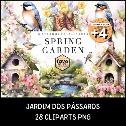 Kit Digital Png Jardim dos Pássaros (pague 1 Leve +4) _bd_