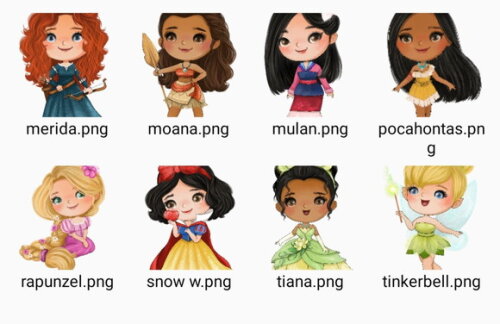 Kit Digital Png Princesas Disney Aquarela 05 -pague 1 Leve 5