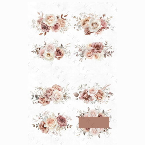 Kit Digital Png Rosas Aquarela 02 - Blush (pague 1 Leve +4)