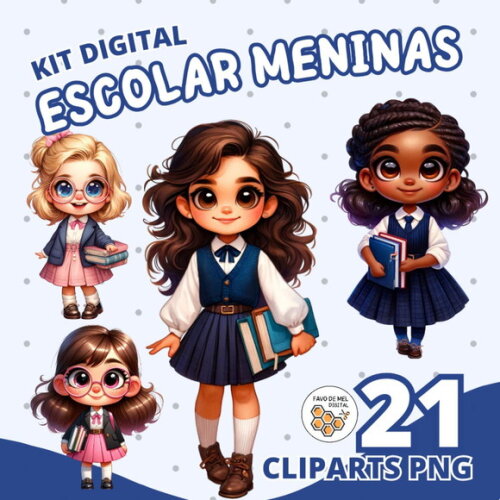 Kit Digital Png Volta às Aulas Menininhas (pague 1 Leve +4)