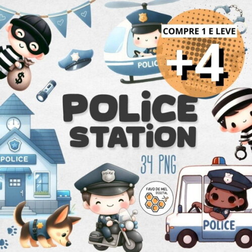 Kit Digital Policial Cute - Police Station (cc)