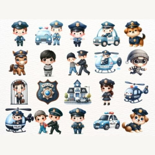 Kit Digital Policial Cute (nca)