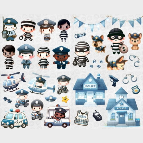 Kit Digital Policial Cute - Police Station (cc)
