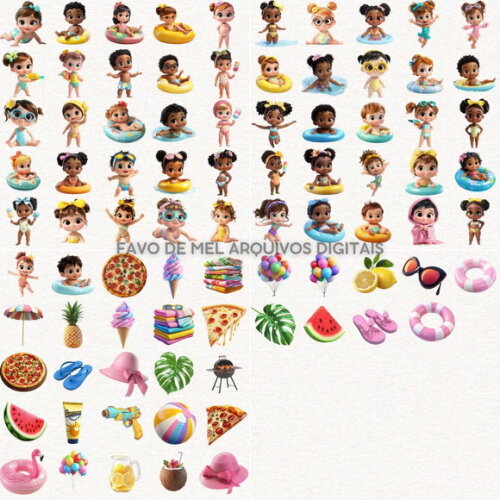 Kit Digital Pool Party 3d #09 Png Premium