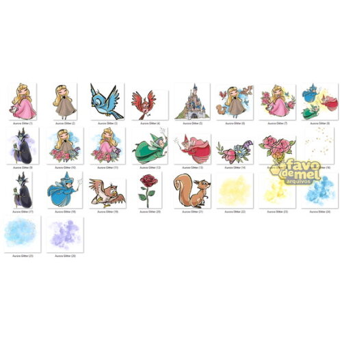 Kit Digital Princesa Aurora Glitter