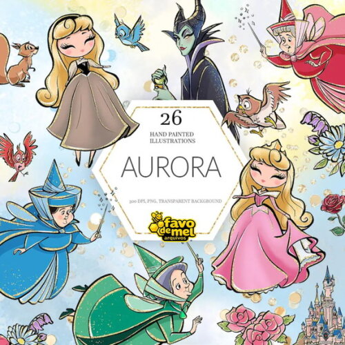 Kit Digital Princesa Aurora Glitter