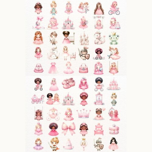 Kit Digital Princesa Cute Aquarela - Cute Princess (nca)