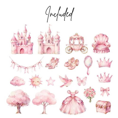Kit Digital Princesa Rosa Aquarela - Reino Encantado #23