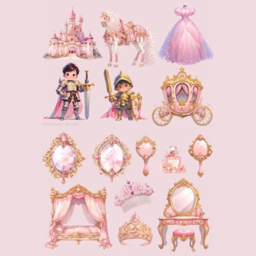 Kit Digital Princesinha Rosa Aquarela