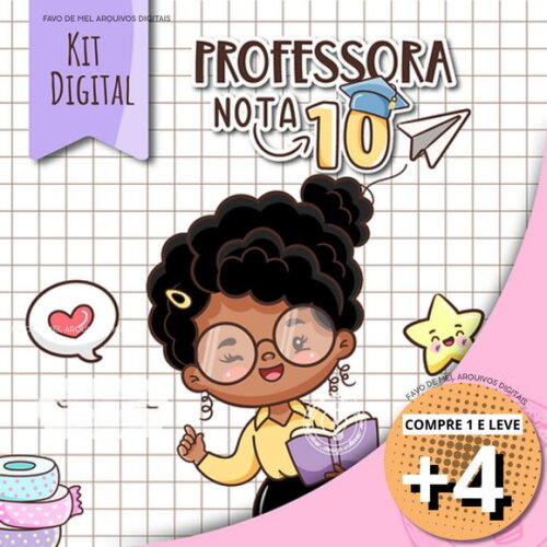 Kit Digital Professora Nota 10 - Dia dos Professores Png