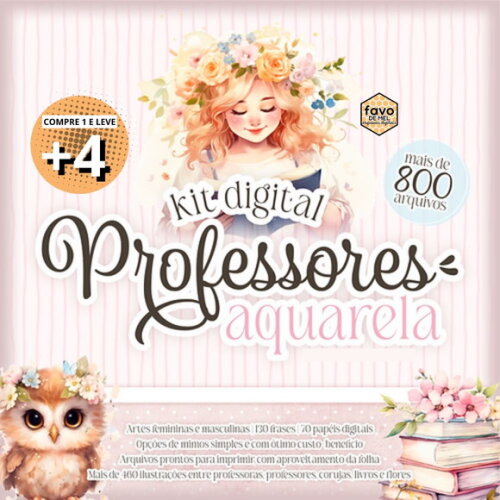 Kit Digital Professores Aquarela 2023 | Cliparts e Mimos