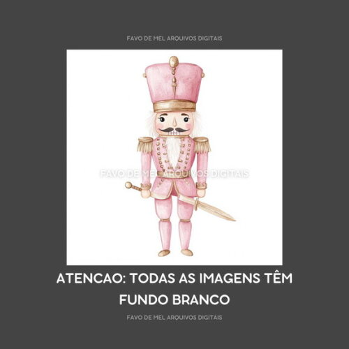 Kit Digital Quebra-nozes Natal Rosa Png Fundo Branco