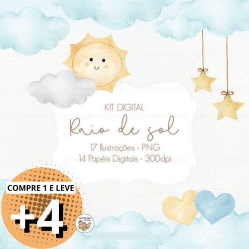 Kit Digital Raio de Sol Aquarela