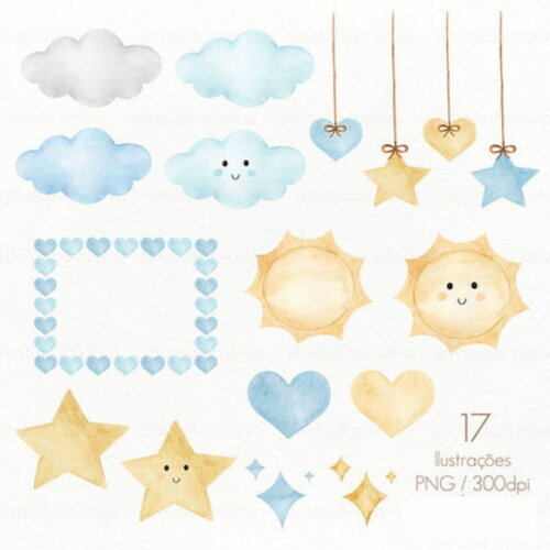 Kit Digital Raio de Sol Aquarela
