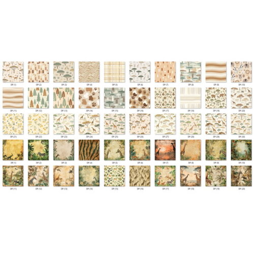 Kit Digital Safari Aquarela - Combo 4 Kits 108 Png + Papéis