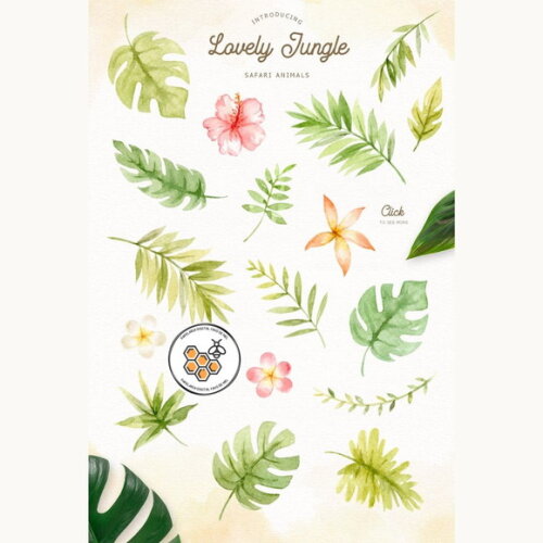 Kit Digital Safari Aquarela - Lovely Jungle