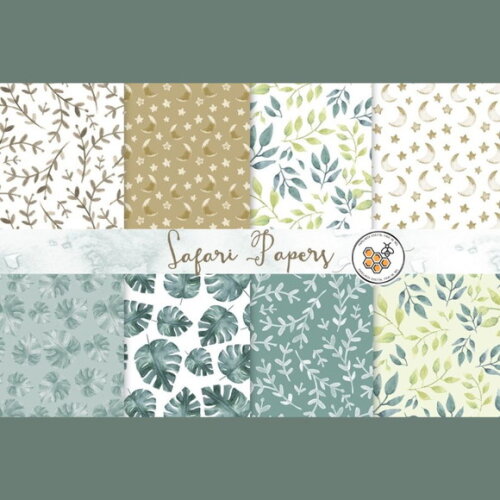 Kit Digital Safari Aquarela #sf03 - Safari Animals