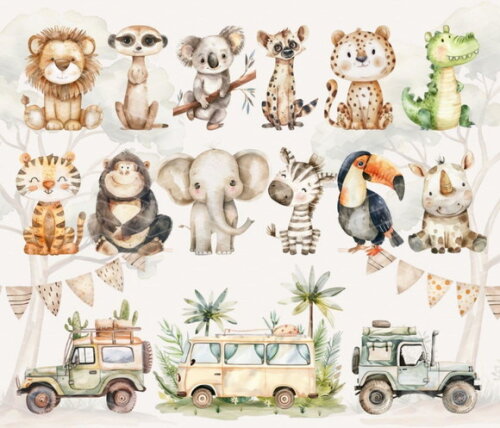 Kit Digital Safari Aventura Aquarela Premium (ccs)