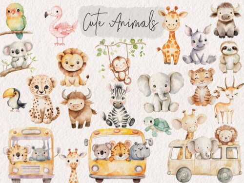Kit Digital Safari Camping Aquarela - Expedition (kd)