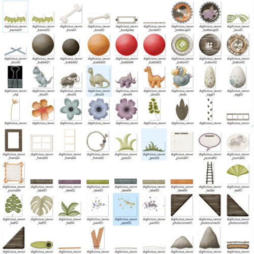 Kit Digital Safari e Dinossauros Scrapbook Rawwr