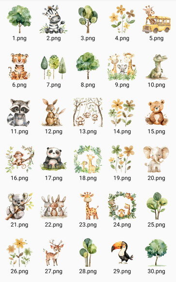 Kit Digital Safari Selva Aquarela - Safari Jungle (ec)