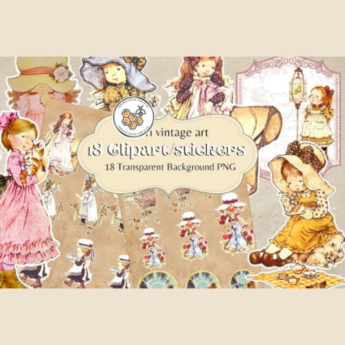 Kit Digital Sarah Key Vintage - Bonecas Sarah Kay