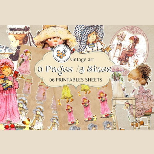Kit Digital Sarah Key Vintage - Bonecas Sarah Kay