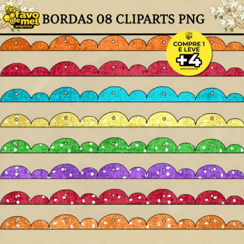 Kit Digital Scrapbook Bordas Coloridas