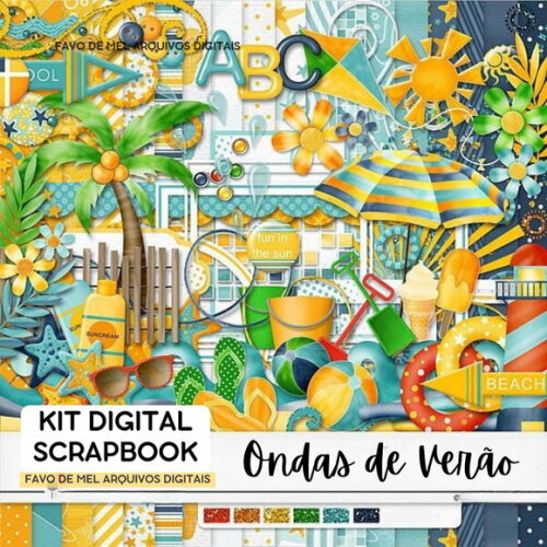 Kit Digital Scrapbook Verão Praia Férias Png Jpg