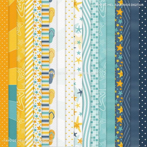 Kit Digital Scrapbook Verão Praia Férias Png Jpg