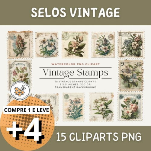 Kit Digital Selos Vintage - Vintage Stamps