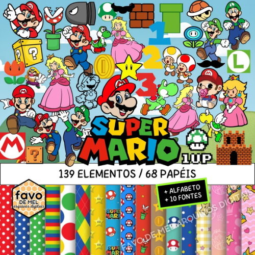 Kit Digital Super Mario - Mega Pack Png Jpg