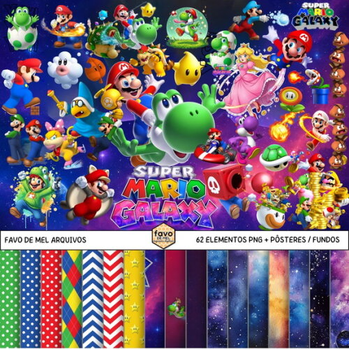 Kit Digital Super Mario Galaxy - Mega Pack Png Jpg
