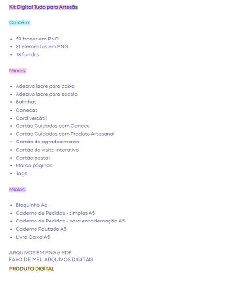 Kit Digital Tudo para Artesãs - Mimos para Imprimir pdf Png