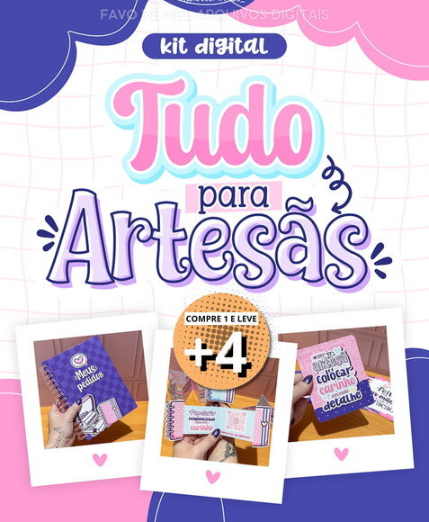 Kit Digital Tudo para Artesãs - Mimos para Imprimir pdf Png