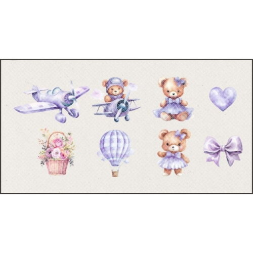 Kit Digital Ursinha Lilás Aquarela Premium -purple Baby Bear