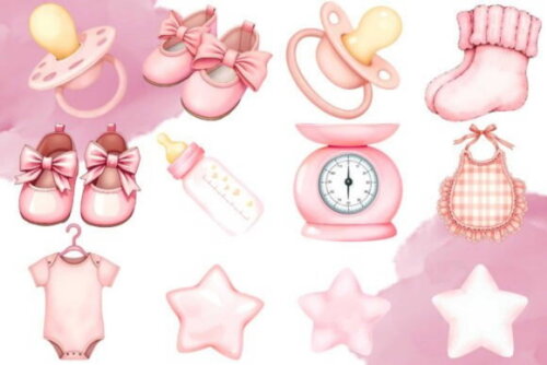 Kit Digital Ursinha Rosa Aquarela #13 (pague 1 Leve +4)
