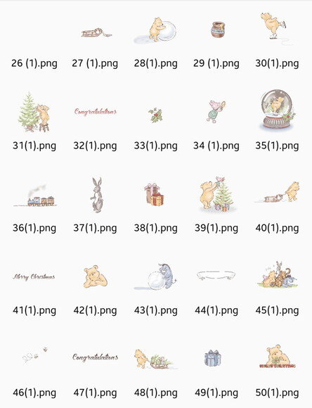 Kit Digital Ursinho Pooh Vintage Natal Png Premium