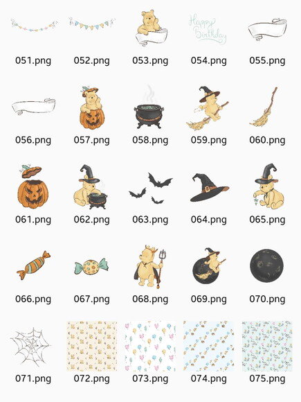 Kit Digital Ursinho Pooh Vintage Png Premium